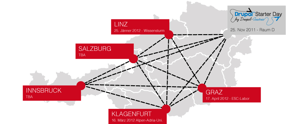 drupal-roadshow map