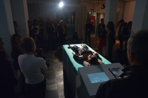 Eröffnung Speculative Capital, Manuel Beltrán und René Mahieu, Foto: Valerie Maltseva, Elevate Festival 2017