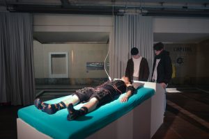 Eröffnung Speculative Capital, Manuel Beltrán und René Mahieu, Foto: Valerie Maltseva, Elevate Festival 2017